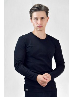 Bambusové tričko pánske dlhý rukáv čierne