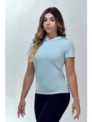 Dámske termo tričko s kapucňou Sky blue